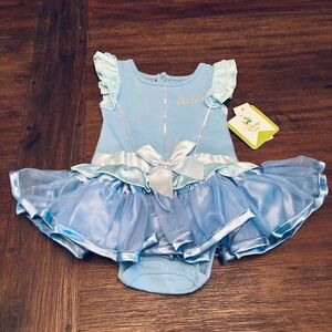 Blue Ruffled Cinderella Princess Onesie.